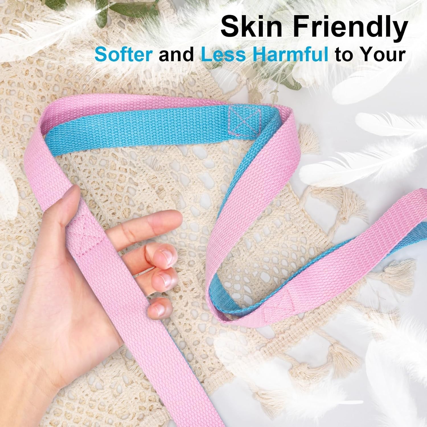 Versatile Yoga Strap with 10 Loops - 78.7 Inches for Stretching & Flexibility