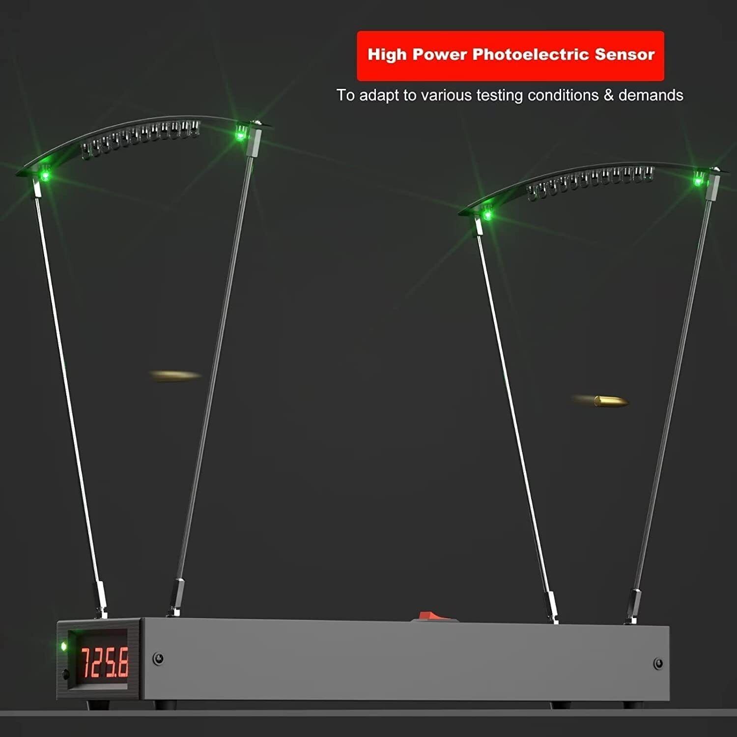 Shooting Chronograph 4-6500FPS Ball Bullet Measure Bow Arrow Velocity Tester