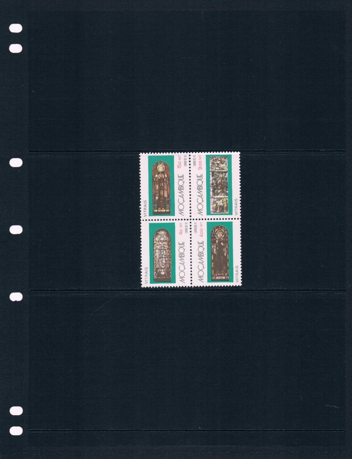 $1.90 Scott Value - 1992 MOZAMBIQUE Stained Glass Windows Africa CV MNH NH UMM