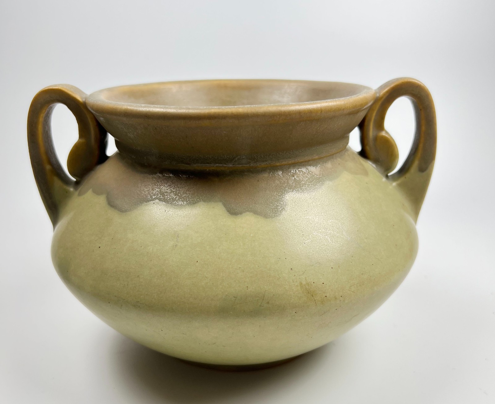 Roseville Carnelian I Green Drip 1926 Vintage Arts And Crafts rose bowl vase 357