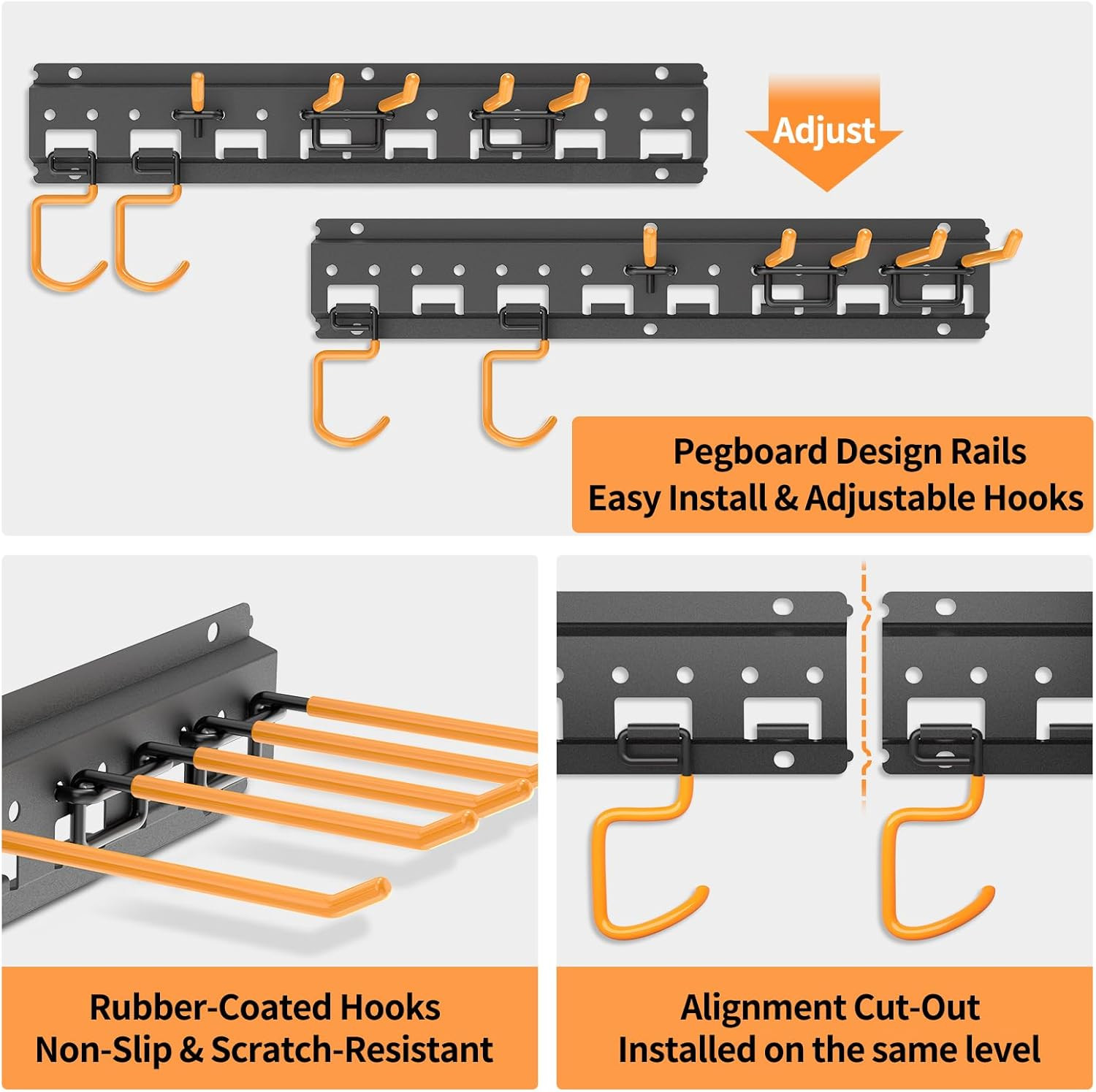 Garden Tool Organizer Wall Mount - Garage Storage and Organization Yard Tool Han