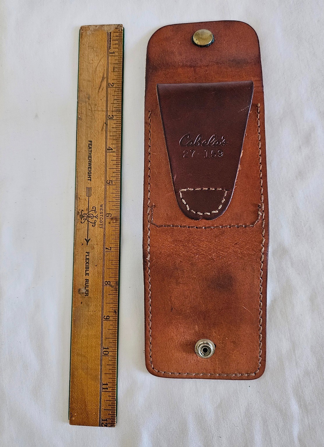 Cabela's Vintage Leather Rifle Cartridge Ammo Belt Pouch Used