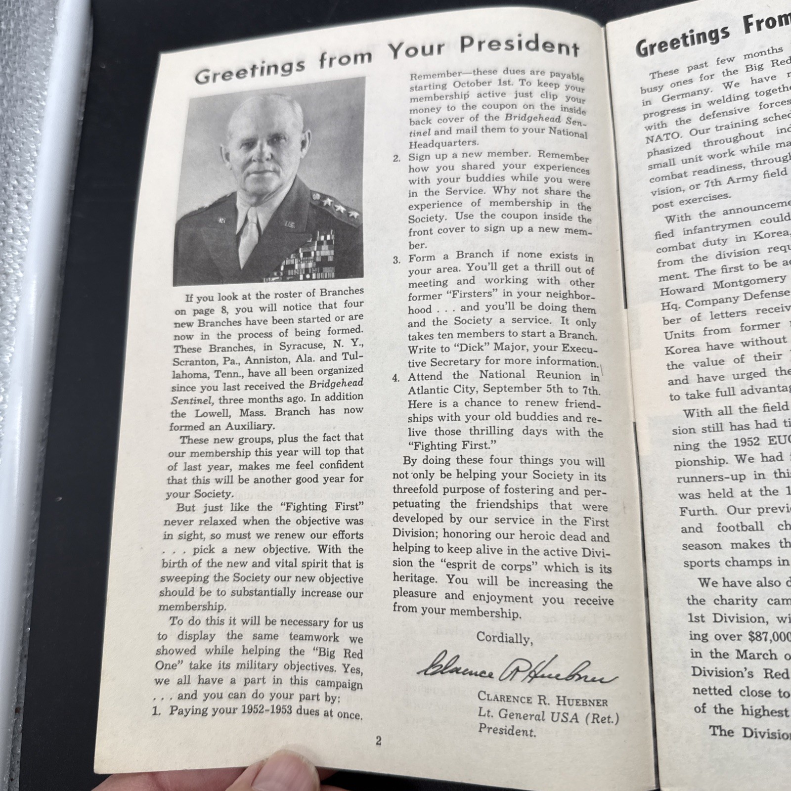 Vintage 1st Infatnry Division Bridgehead Sentinel July 1952 booklet Big Red One