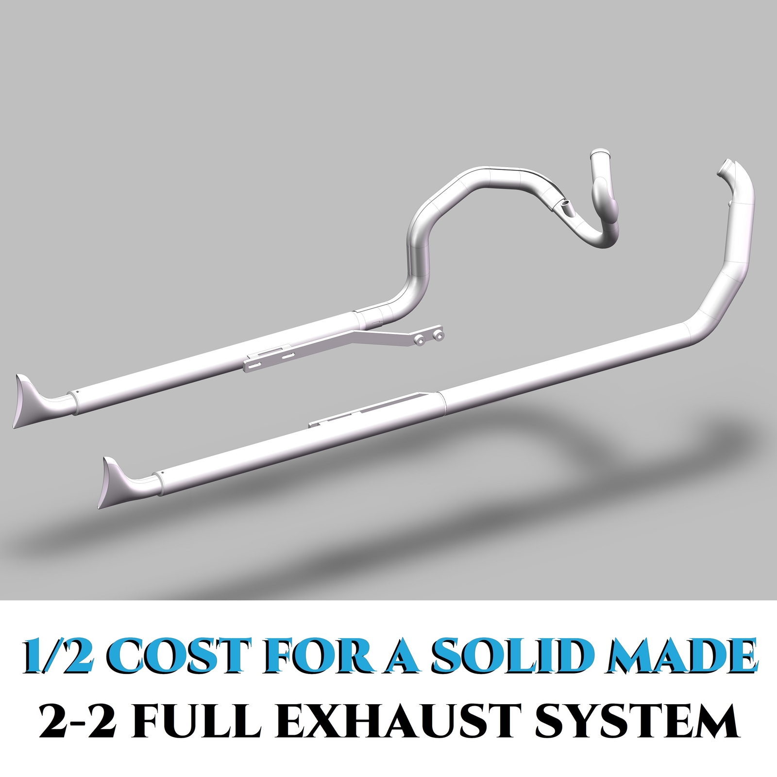 SHARKROAD True Duals With Fishtail Mufflers for Harley Softail 2000-2017