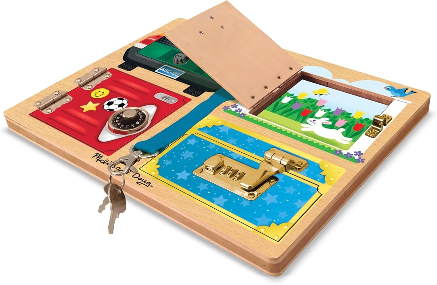 Melissa & Doug Locks and Latches Board Wooden Educational Toy 9540