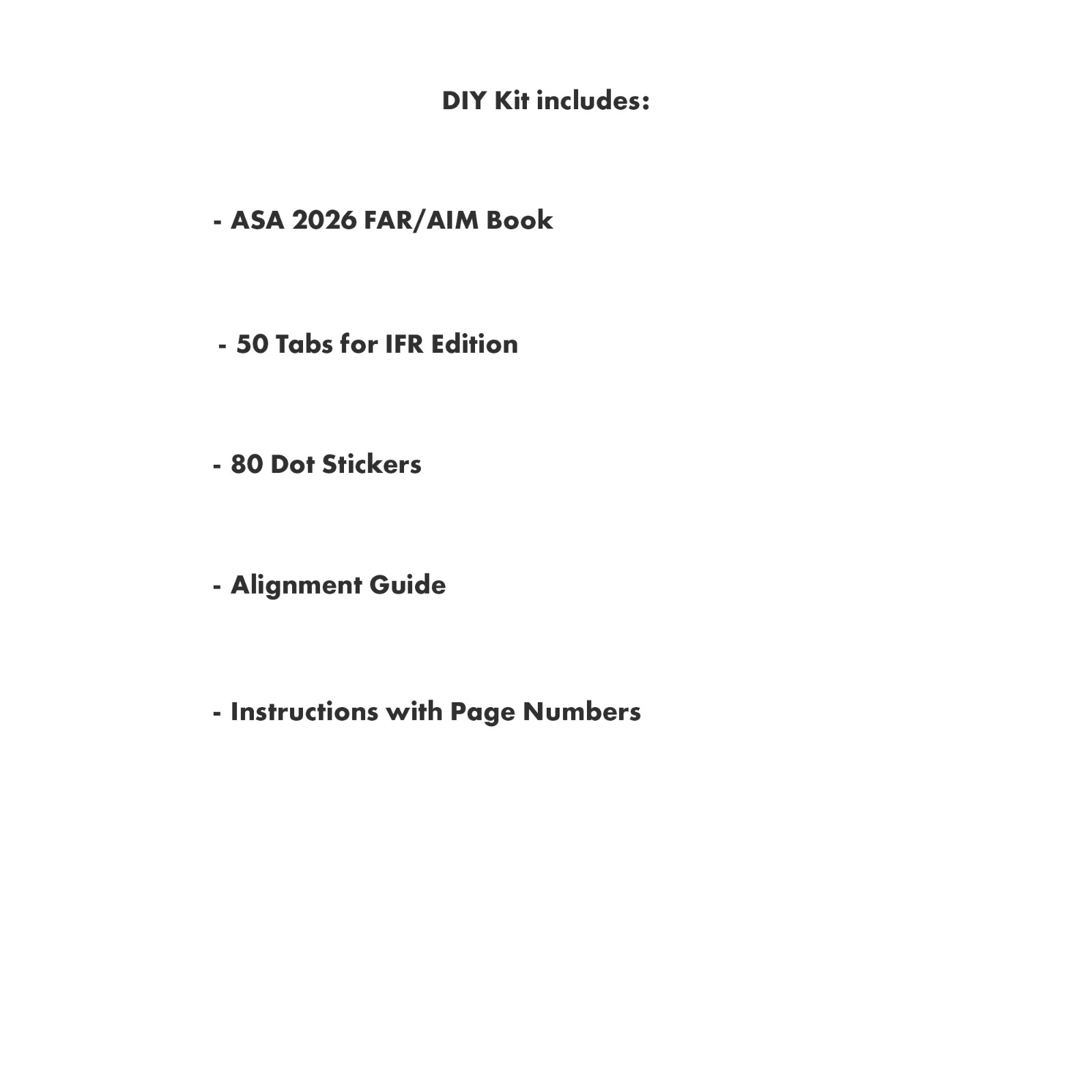 DIY KIT ASA 2026 FAR/AIM Book + 50 Tabs for IFR
