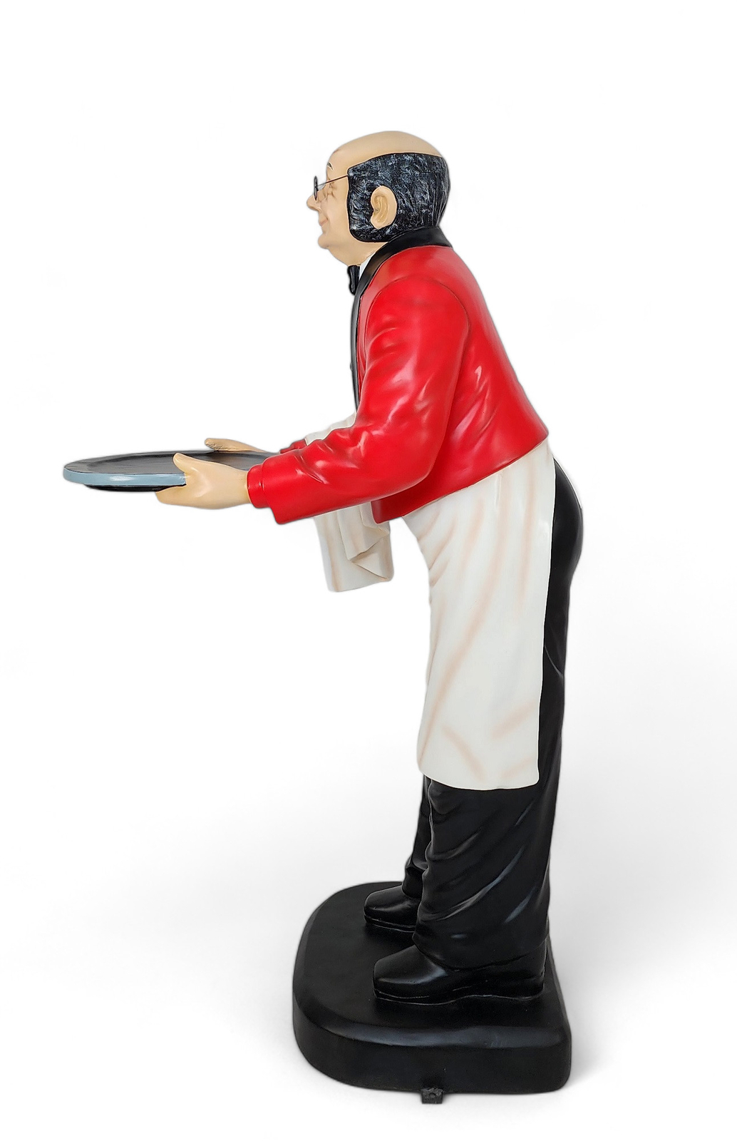 Waiter Old Man Butler Life Size Statue Holding Serving Tray 6FT Indoor & Outdoor