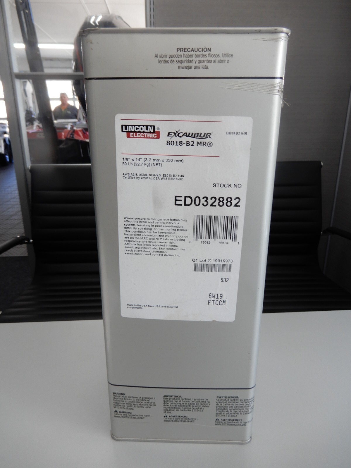 Lincoln Electric ED032882  Excaliber 8018-B2 MR  Electrode 1/8 in 14in 50lb