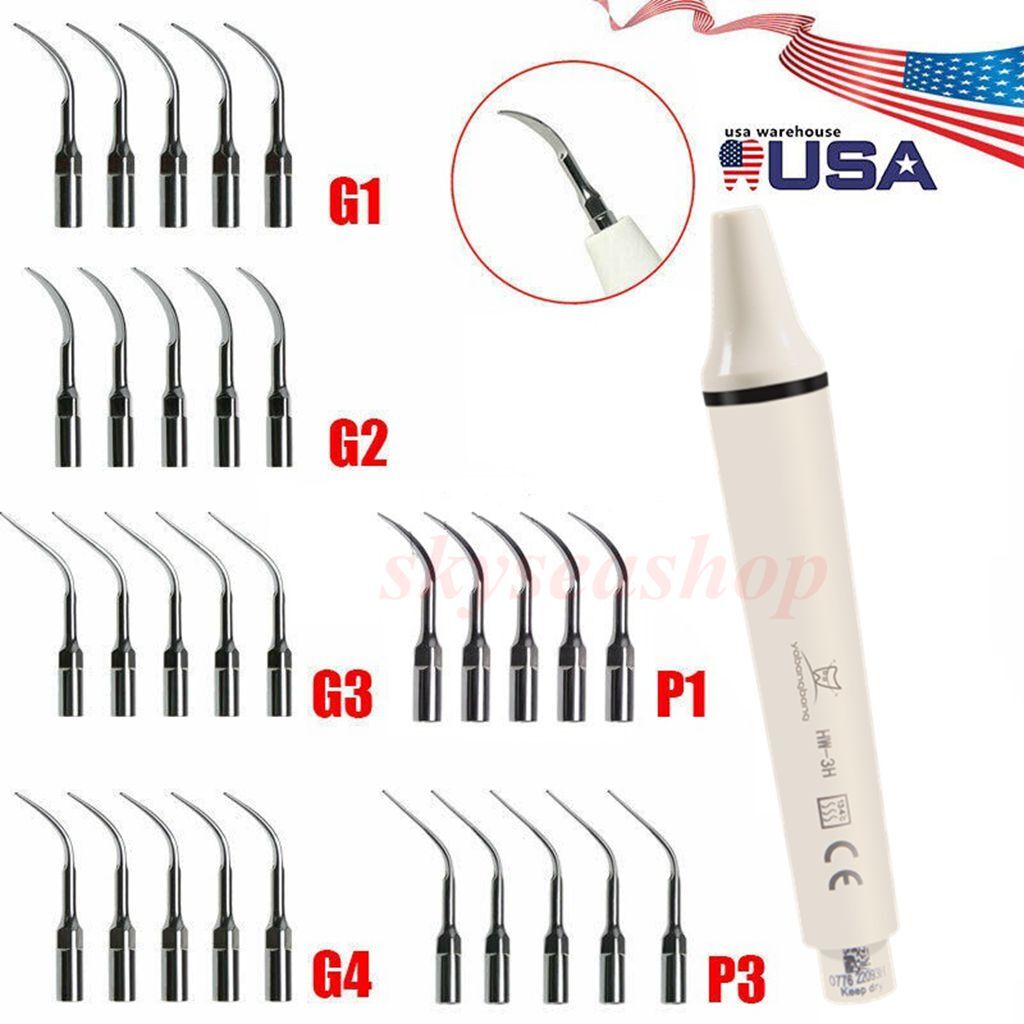Dental Ultrasonic Piezo Scaler Handpiece 5*Scaling Tips G Fit EMS Cavitron SK-E1