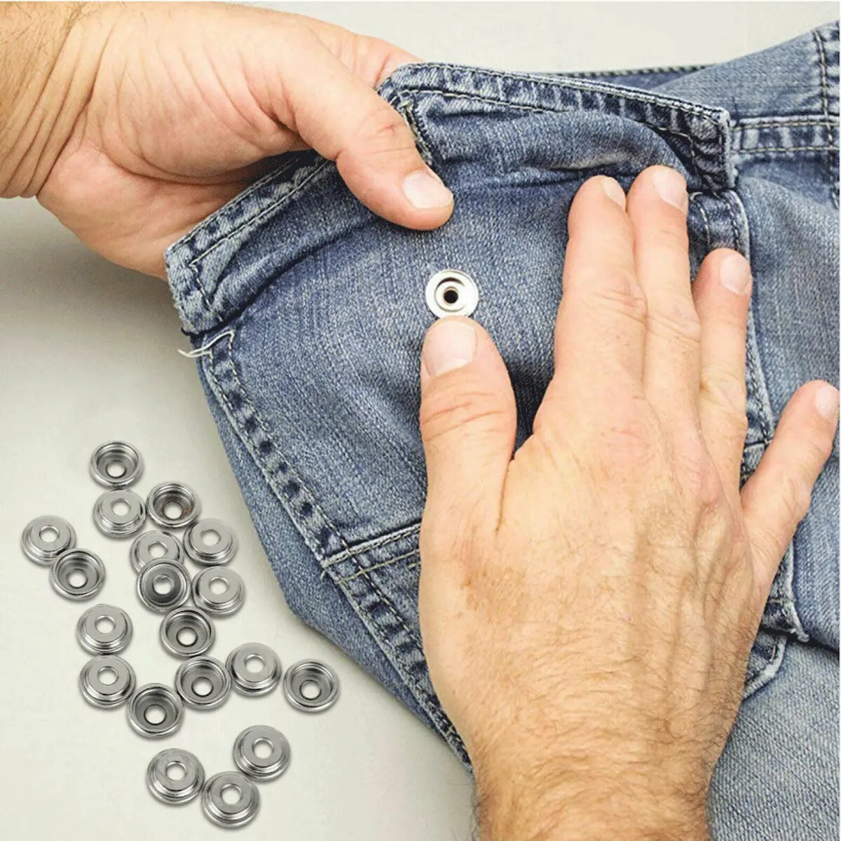 50 sets Fastener Snap Press Stud Cap Buttons With 2 Tools for Marine Boat Canvas