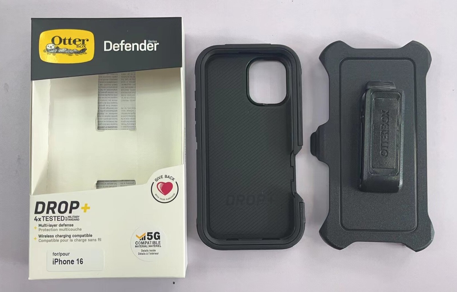 New OtterBox Defender Series Case with Holster Case For iPhone 16 Black