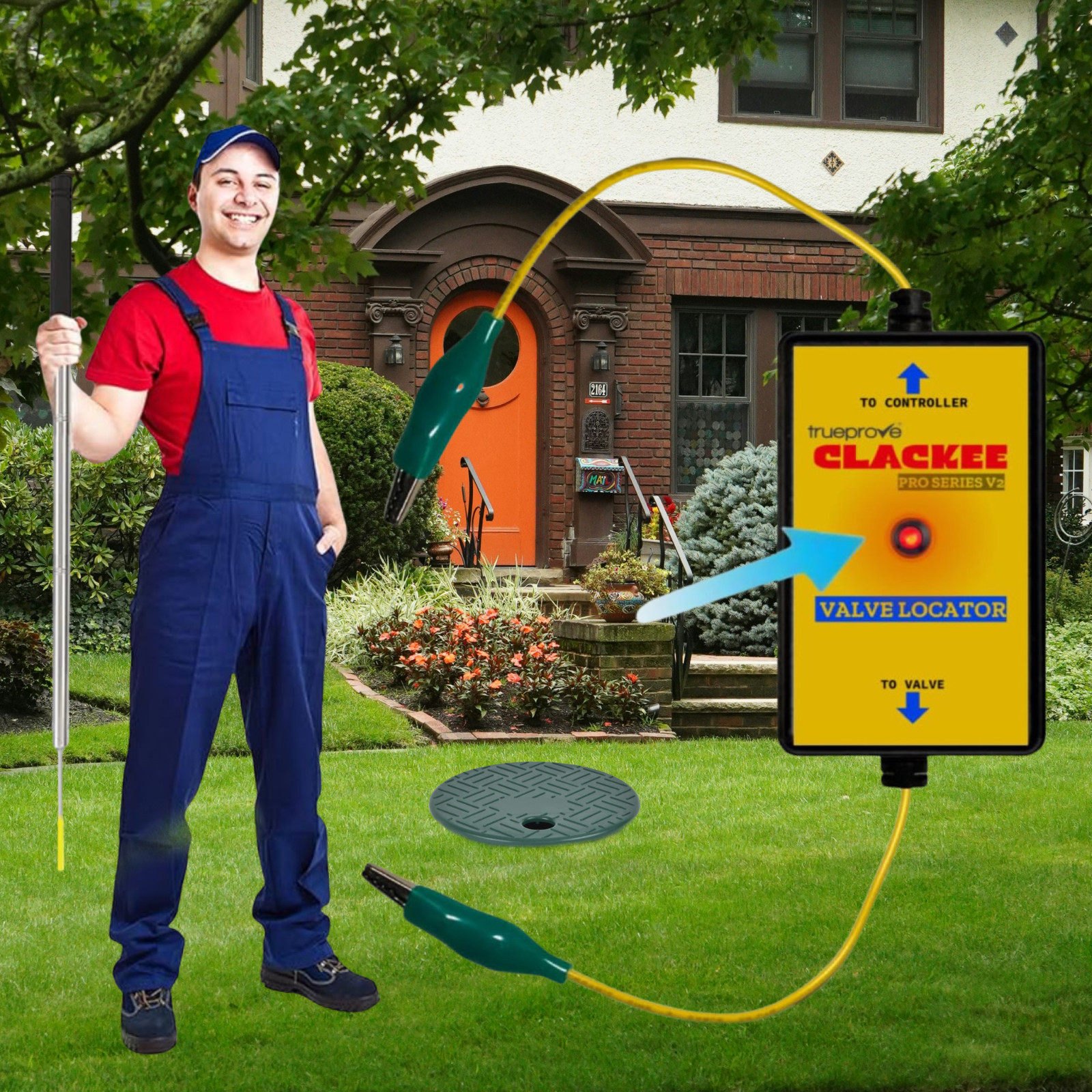🔥Original CLACKEE LED PRO Irrigation Valve LAWN Sprinkler Finder Locator +Probe