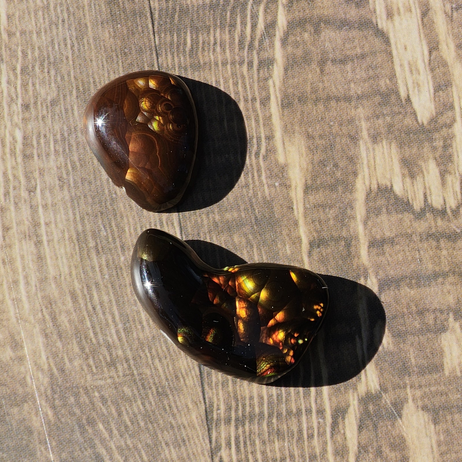 Fire Agate Pair With Wild Colors and Stunning Pattetns 25 CT Combined