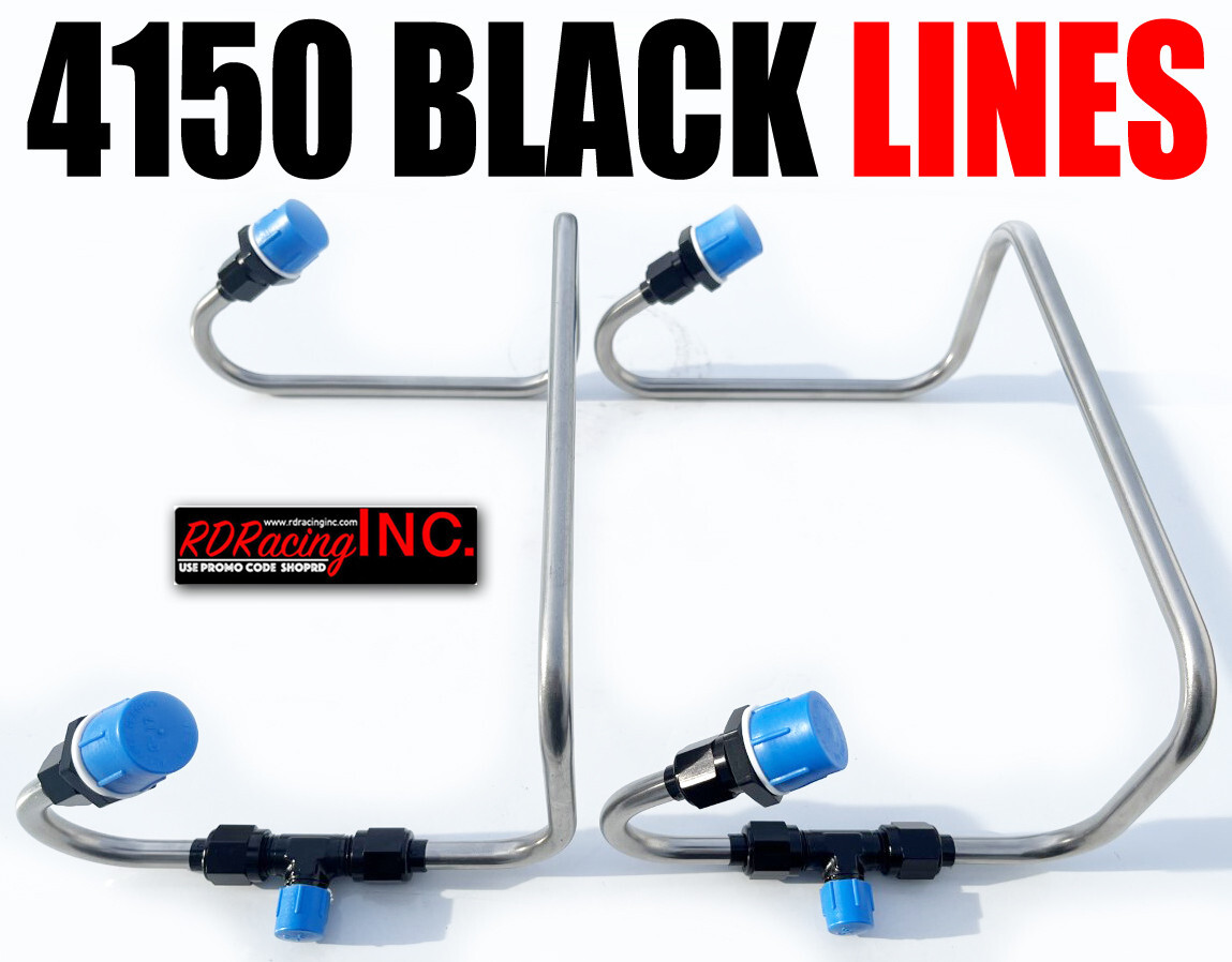DUAL INLET 4150 BLACK SUPERCHARGER BLOWER FUEL LINE KIT HOLLEY QFT