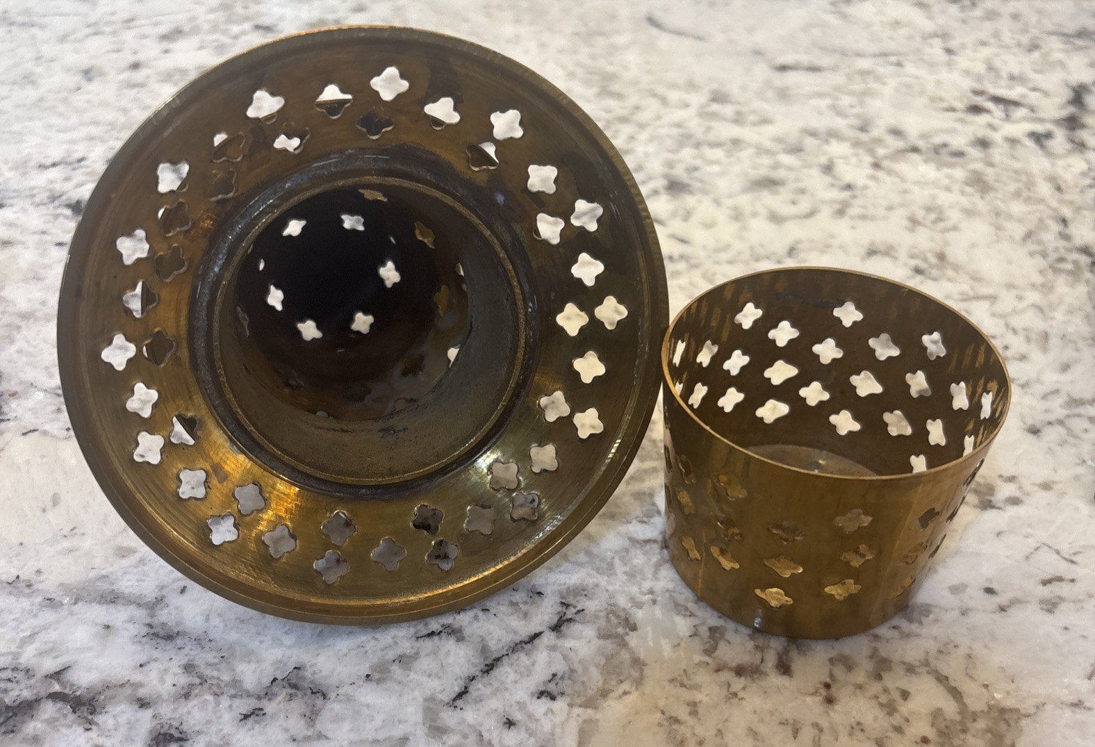 Pier One Brass Incense Burner Candle Holder Christmas Tree Shape luminary