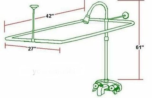 Add A Shower Converter Kit For Clawfoot Tub with Heavy Duty Diverter Faucet