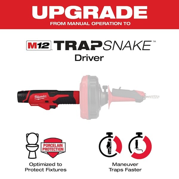 Milwaukee Tool 49-16-2573 Trapsnake 25 Ft. Auger With Cable Drive Drain Cleaner