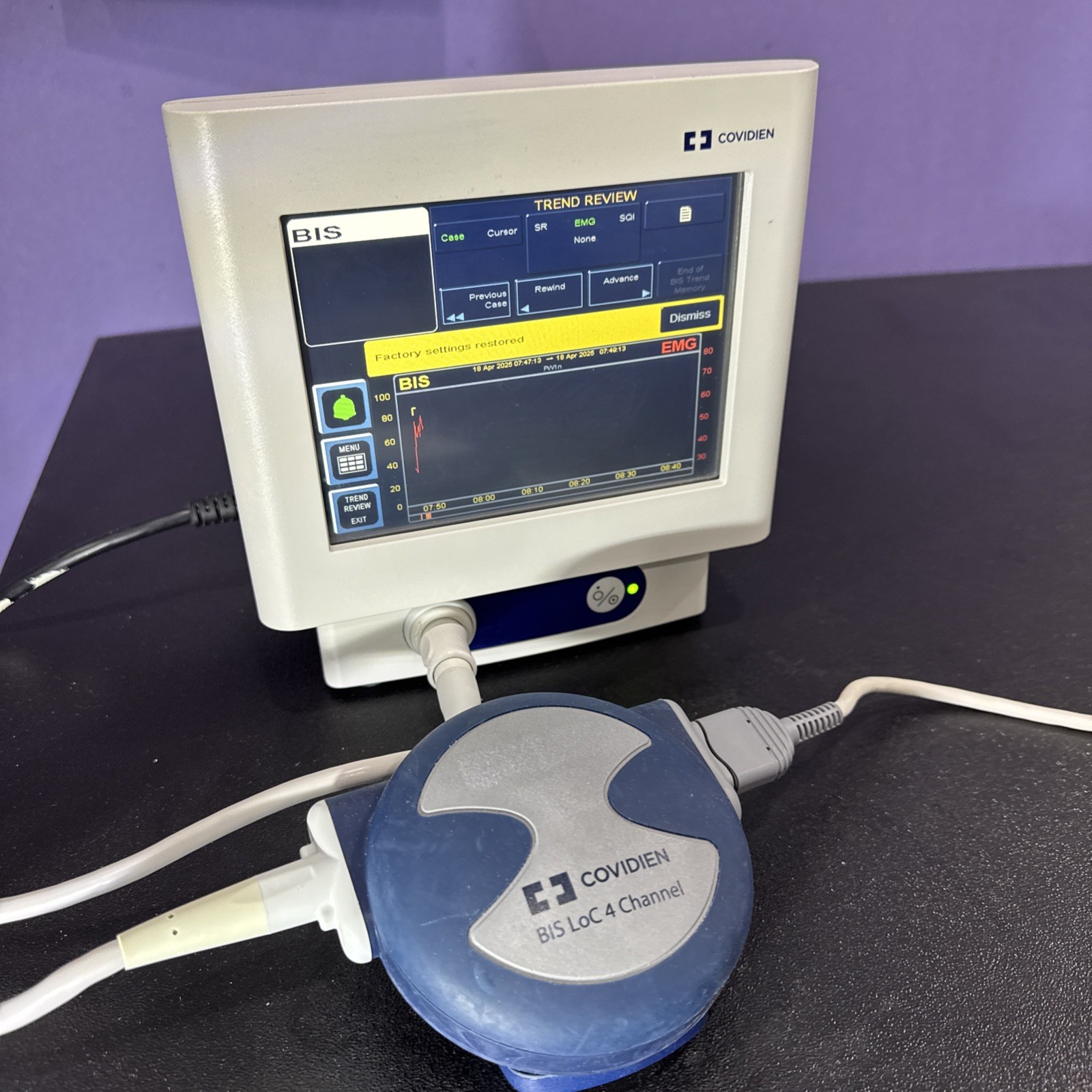 2020 Covidien BIS Monitoring System 185-0151 Bis Loc 4Ch Module Cable 39067