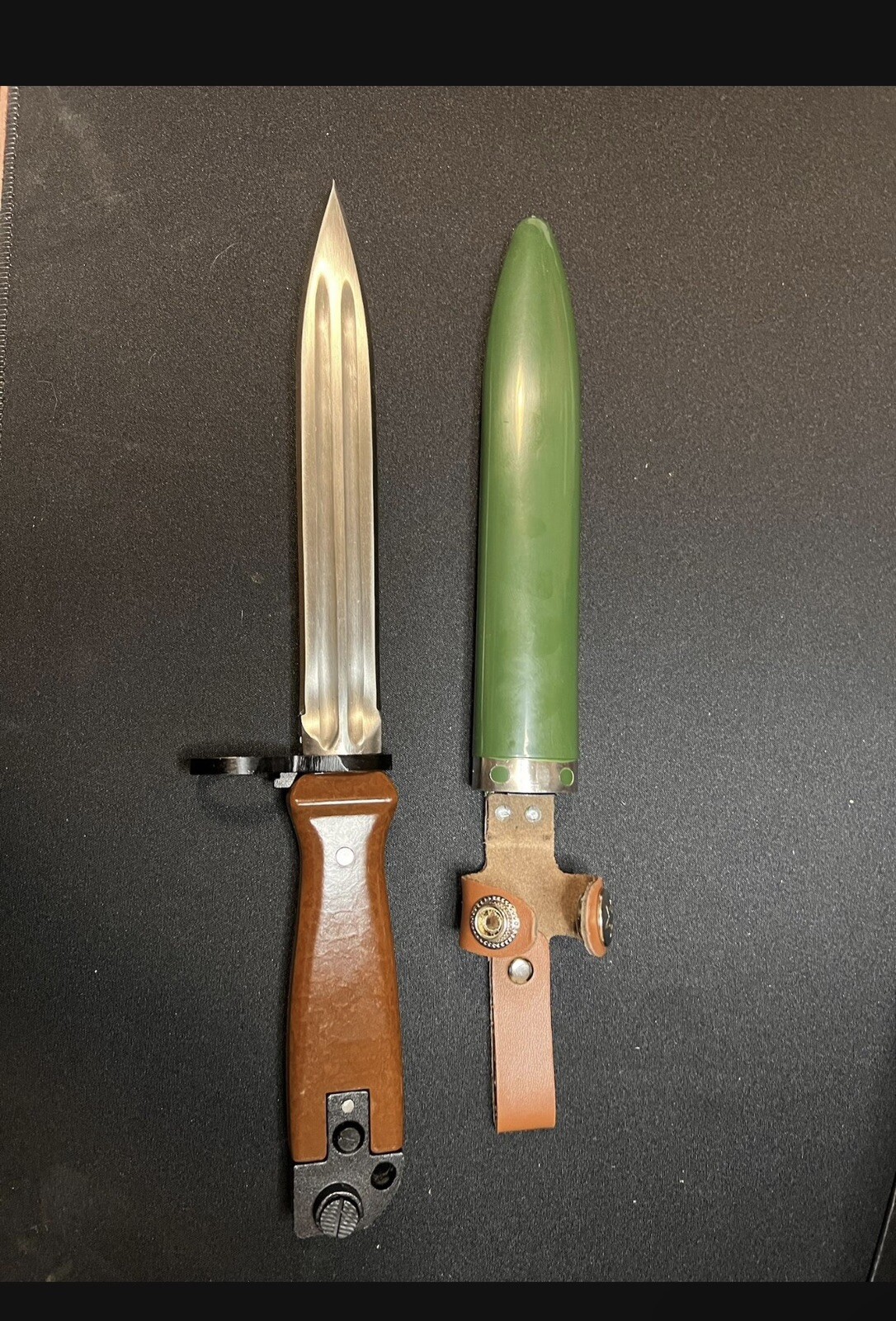 Rare Chinese Military Rifle Knife Bayonet Type 81 1980's With Scabbard