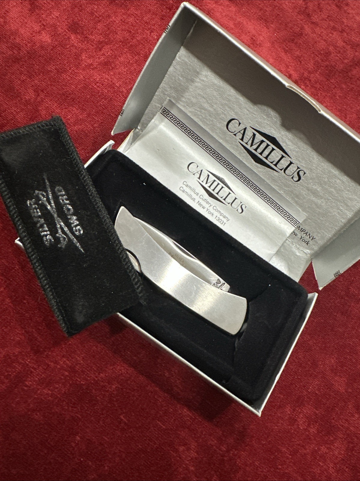 Camillus 864 Silver Sword Knife & Pouch 3-1/8" w/ Orig. Box!