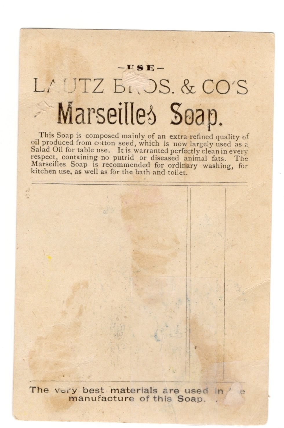 1890s - Lautz Bros & Co Soap Girl Riding Pennyfarthing Trade Card - XL2T