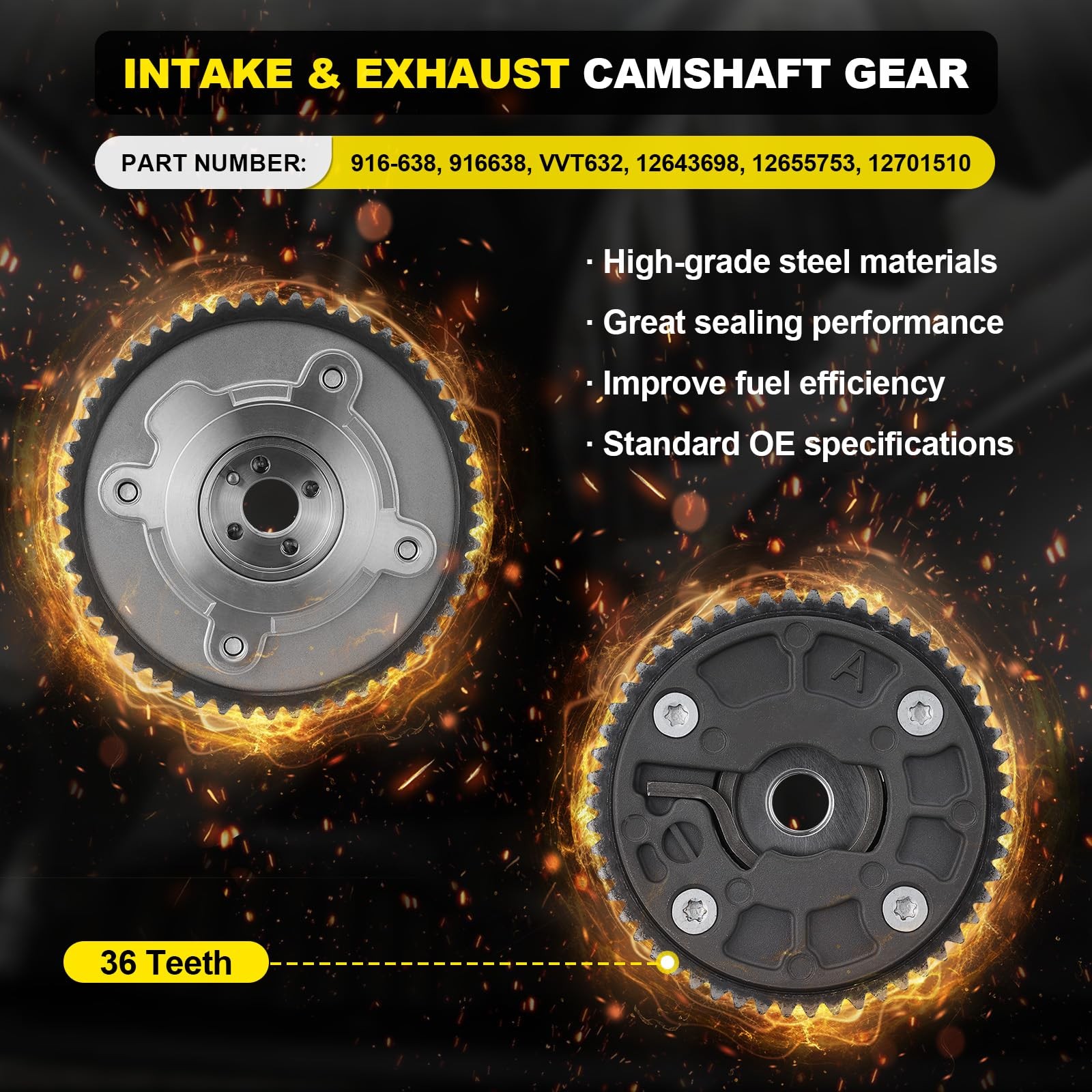 Intake & Exhaust Camshaft Timing VVT for 2016-2021 Chevy Cruze Malibu 1.4L 1.5L