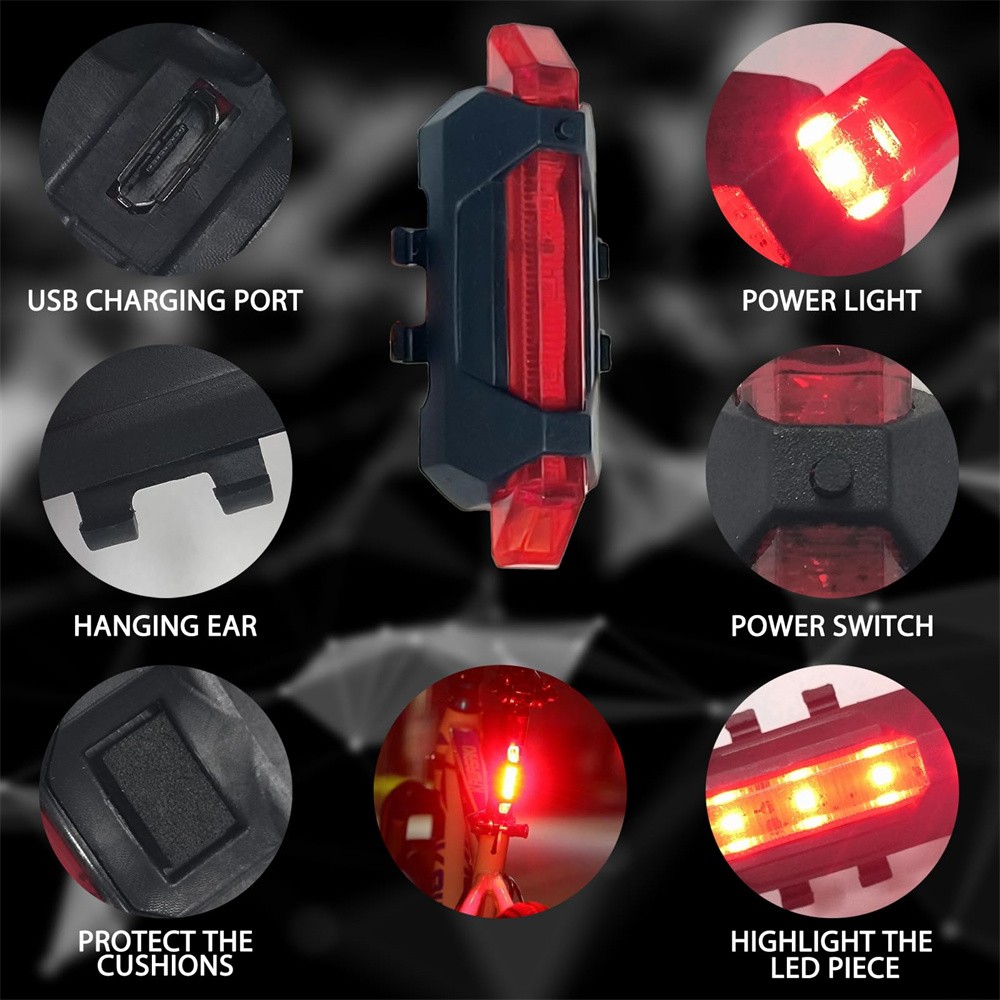 20000LM Rechargeable LED Mountain Bike Lights Bicycle Torch Front &Rear Lamp Set