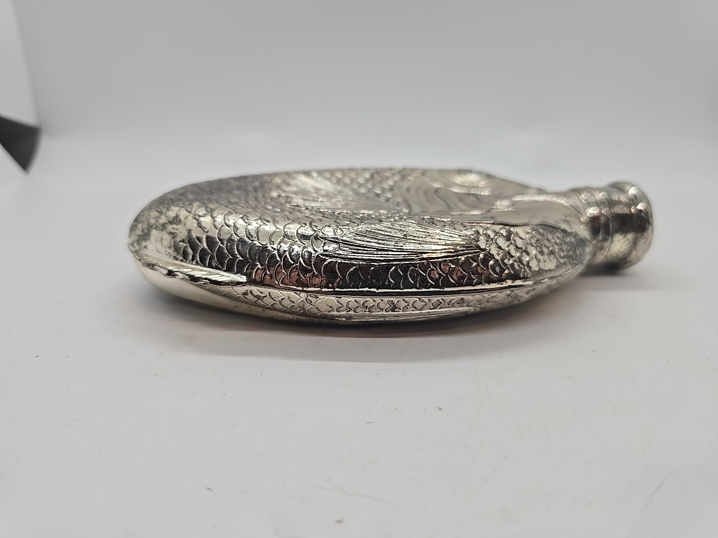 Vintage TOWLE Silverplate Fish Shaped Liquor Flask, 6"