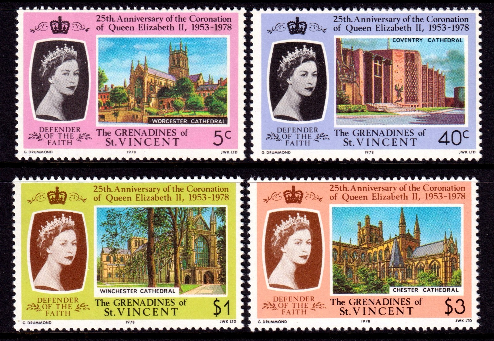 St. Vincent Grenadines 1978 QEII Coronation Complete Mint MNH Set SC 153-156