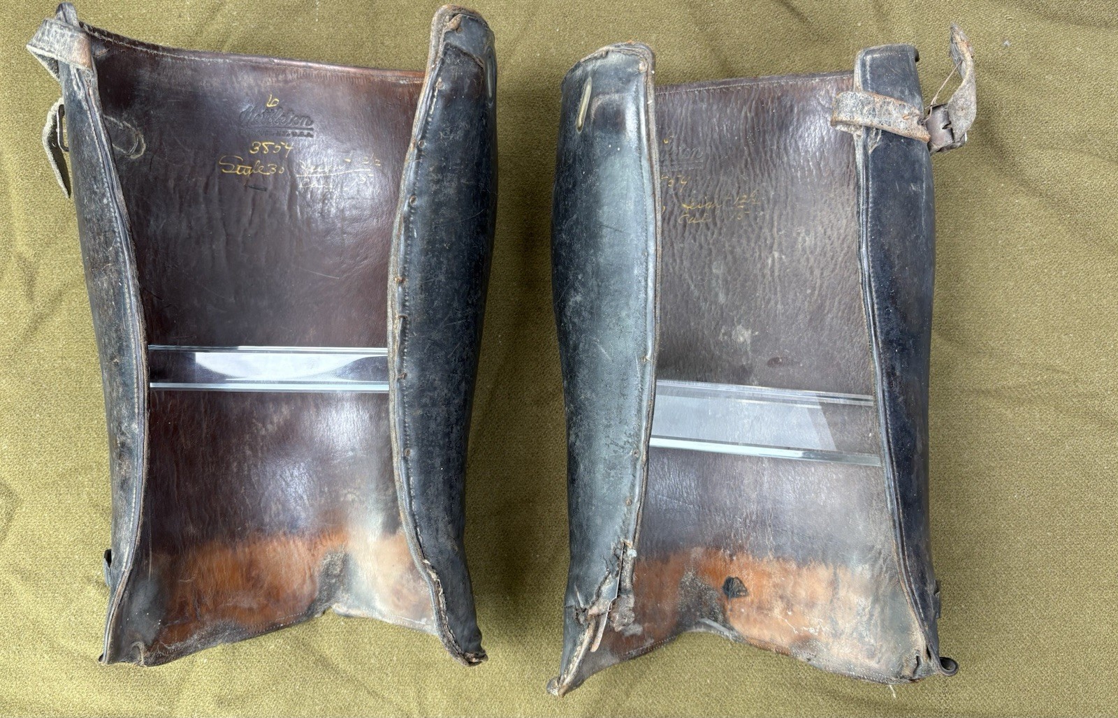 WWI Era Leather Riding Leggings Gaiters – Nettleton Syracuse NY Officer