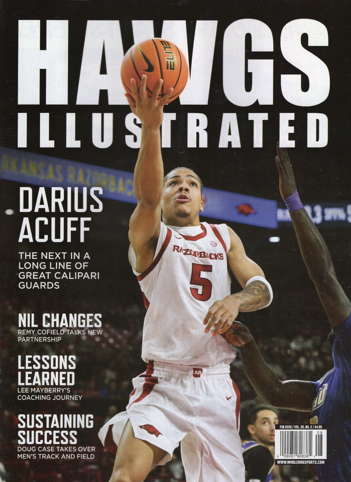 Hawgs Illustrated Magazine Arkansas Razorbacks Basketball Feb 2026 Darius Acuff
