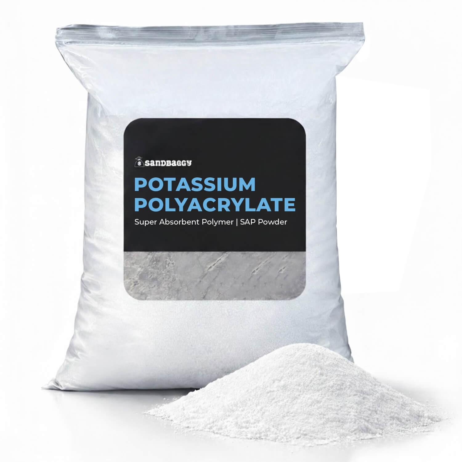 Potassium Polyacrylate Super Absorbent Polymer | SAP Powder - Sandbaggy