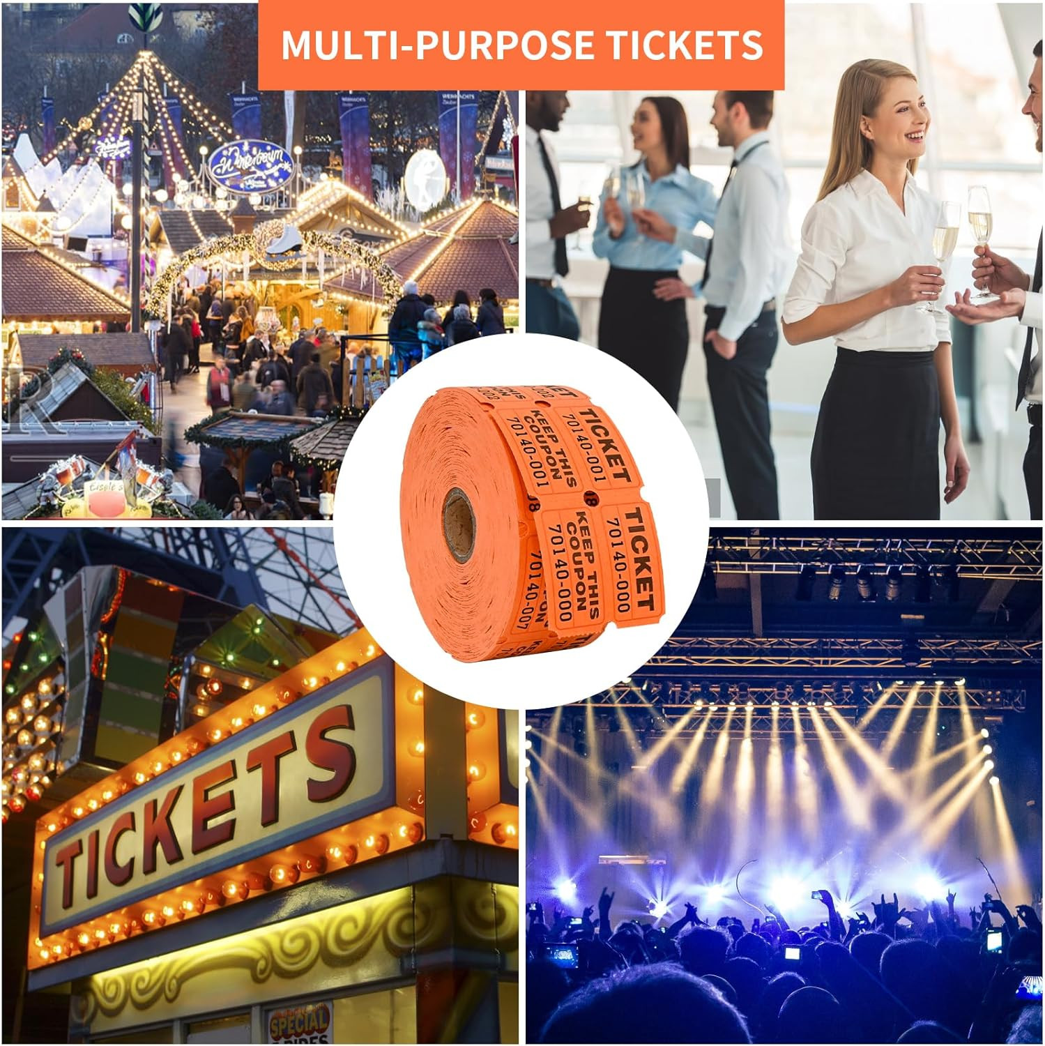 Raffle Tickets Double Rolls 1000 per Roll 50/55 Raffle Tickets for Events,Carniv