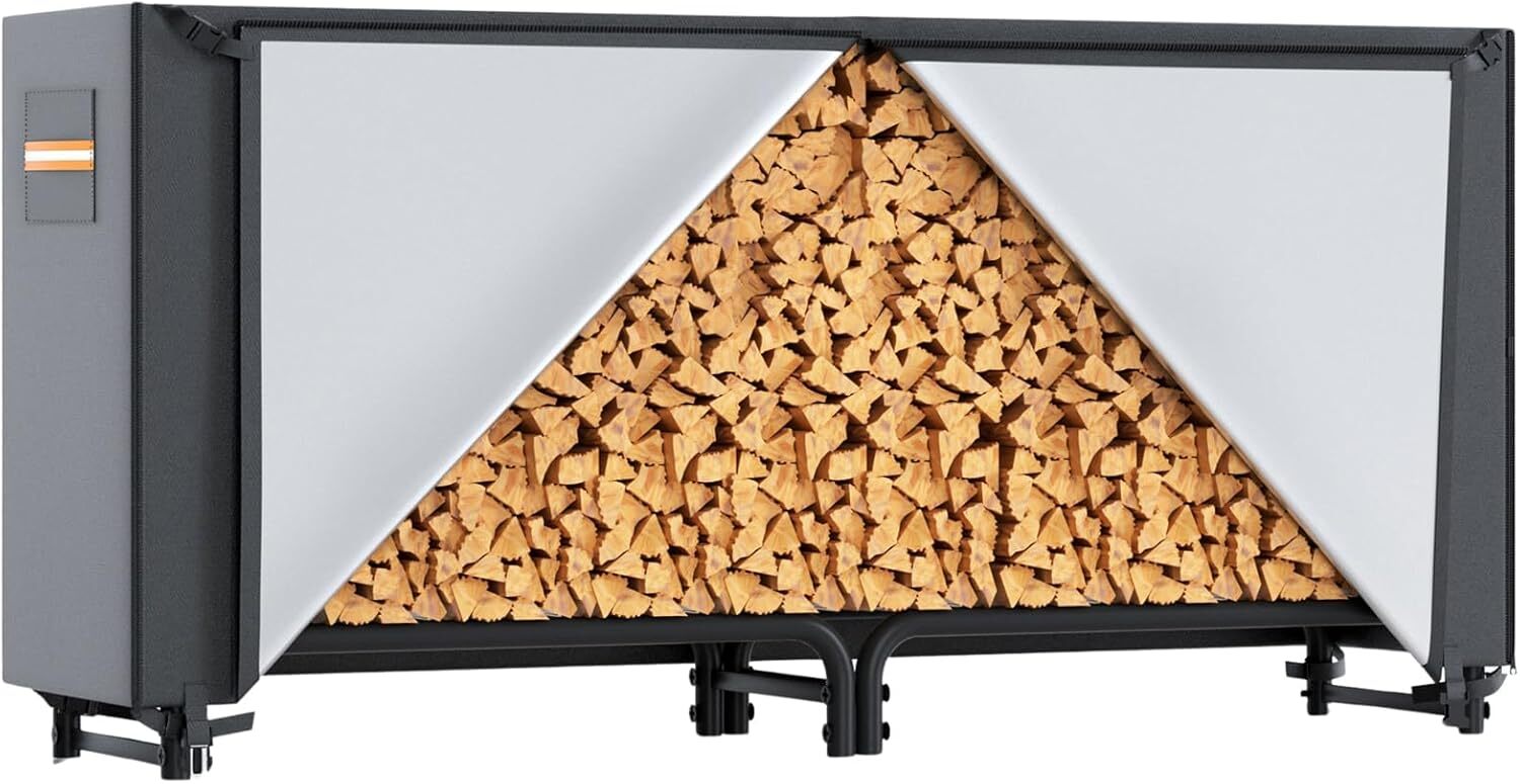 1x 8ft Firewood Log Rack Cover for Waterproof Wood Storage Holder Outdoor 420D