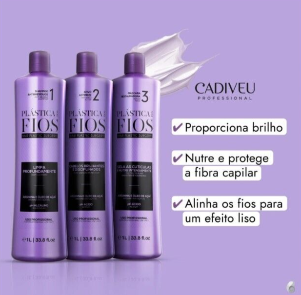 Progressive Cadiveu Plastica Brazilian Keratin System Anti Frizz -3x1L