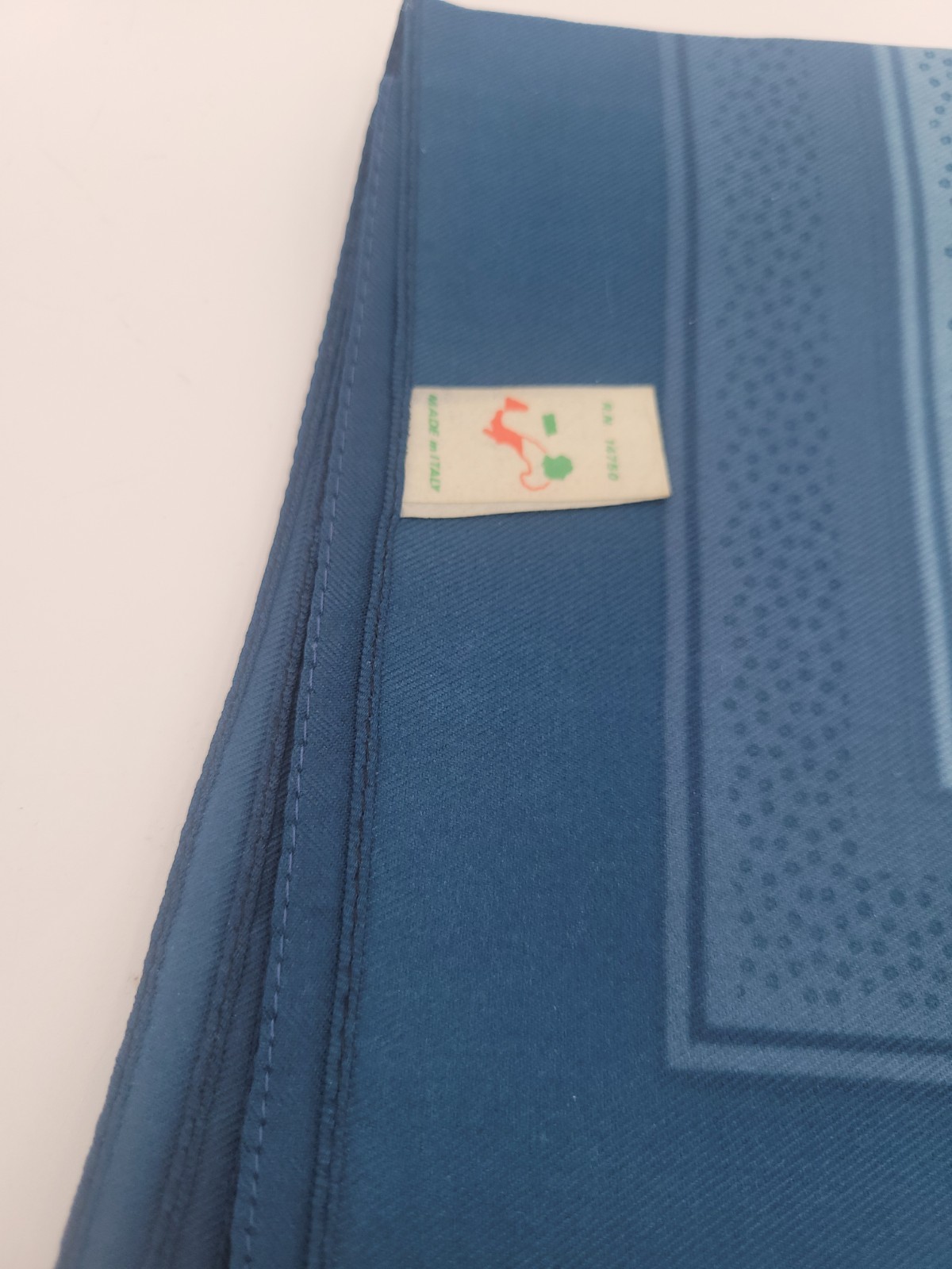 Vintage ITALIAN SCARF 26" x 26" SQUARE BLUE Tiny Dots Flowers