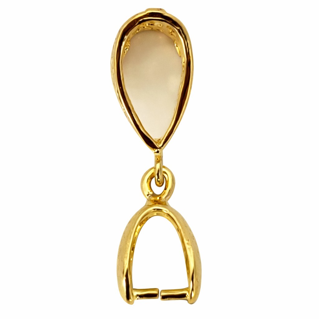 Gold Colored (Qty 5-15) Large Elegant Pinch Bails- (12-G)