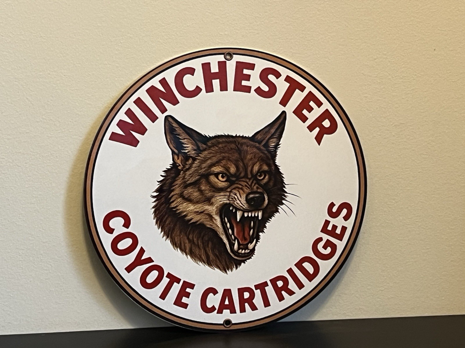 Winchester Coyote  Hunting  Cartridges Vintage  Style Metal Sign Hi Gloss
