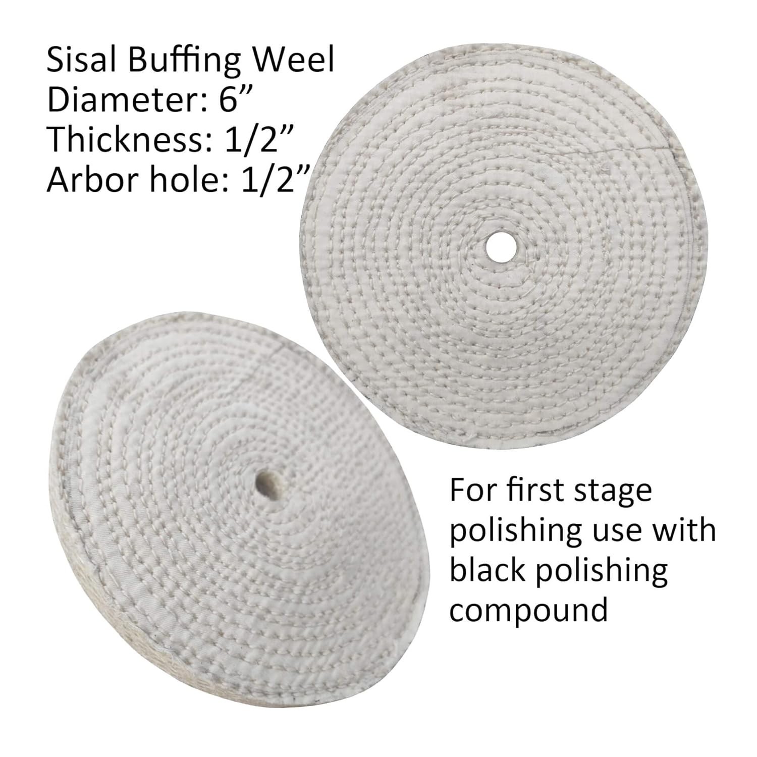 PURUI 6PC 6 Inch Stainless Steel Polishing Buffing Wheel Kit for Bench Grinder,k