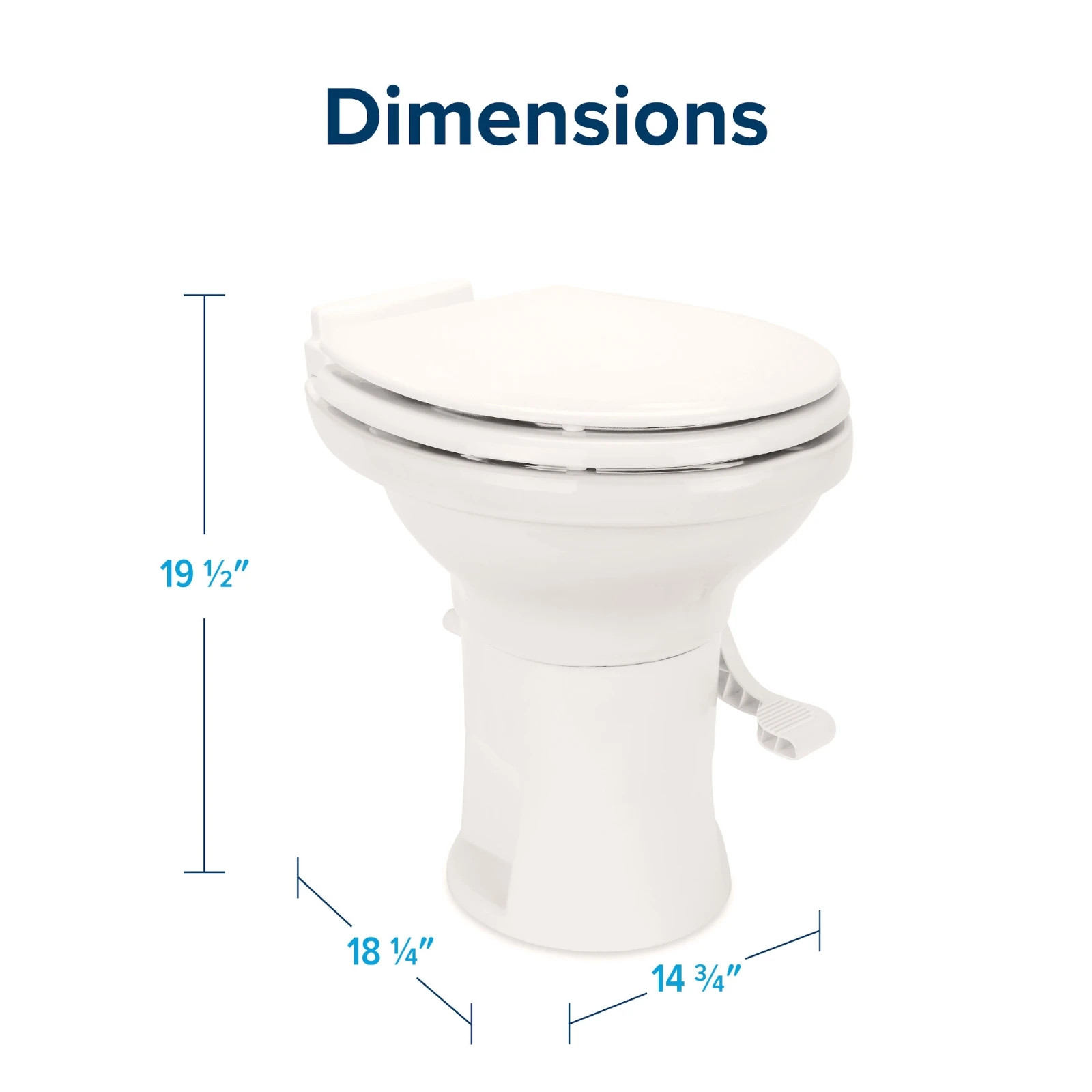 Camco 41715 Premium Ceramic Gravity Toilet , Bone