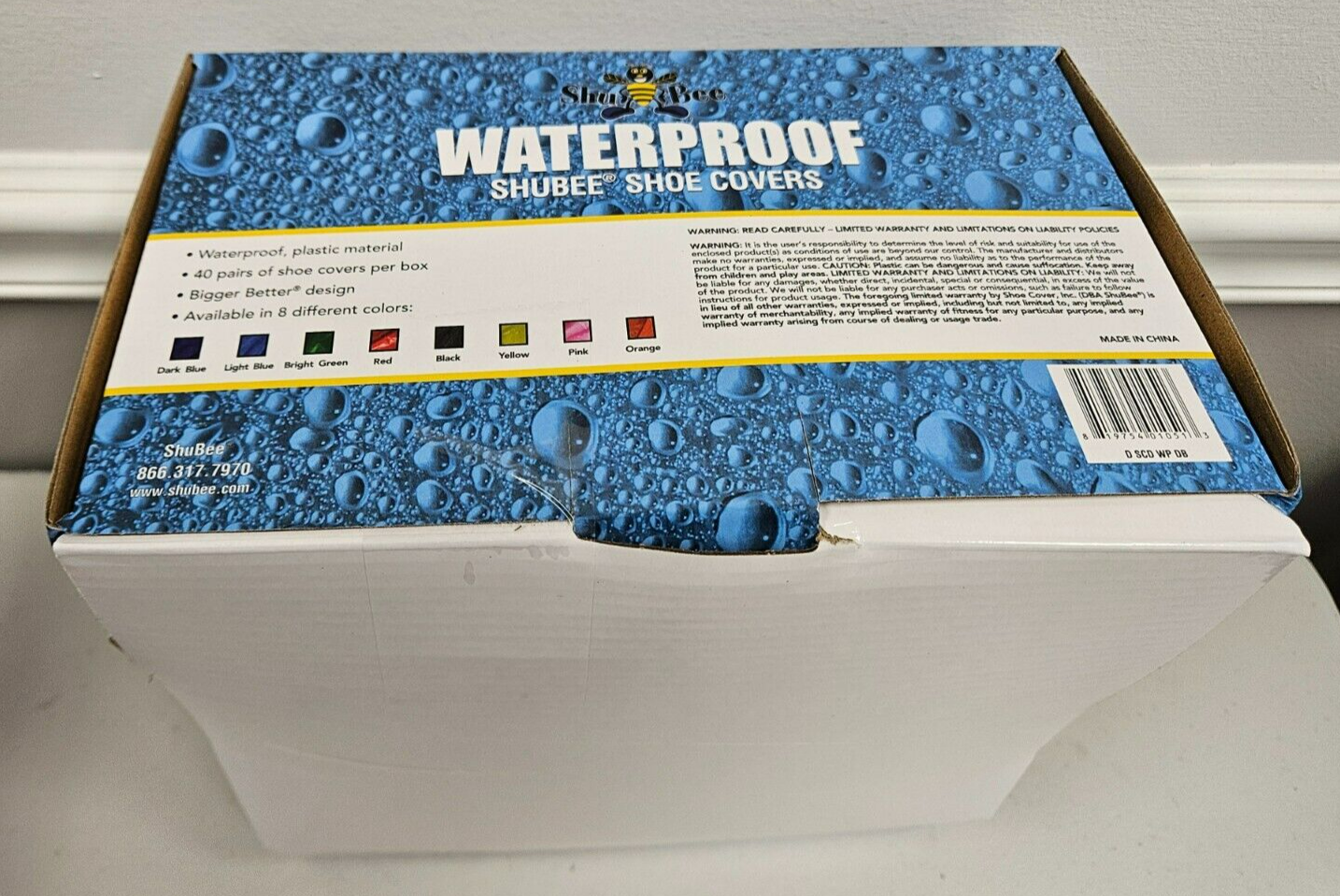 Shoe Covers Waterproof ShuBee 40 Pair Dark Blue Construction House Cleaning PPE