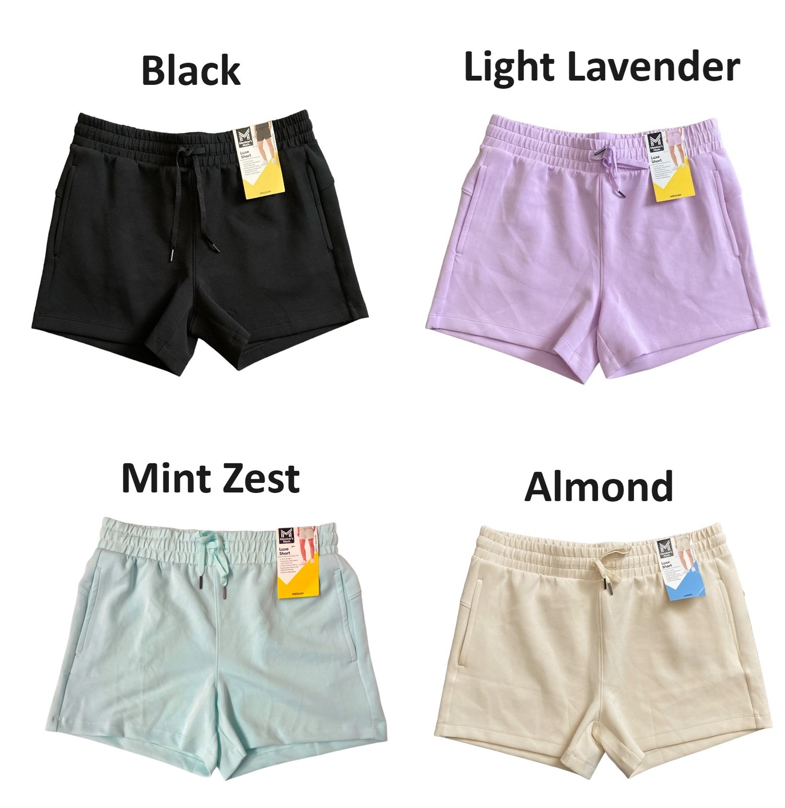 Member's Mark Women's 4 Way Stretch Elastic Waistband Luxe Short, MM23073-2