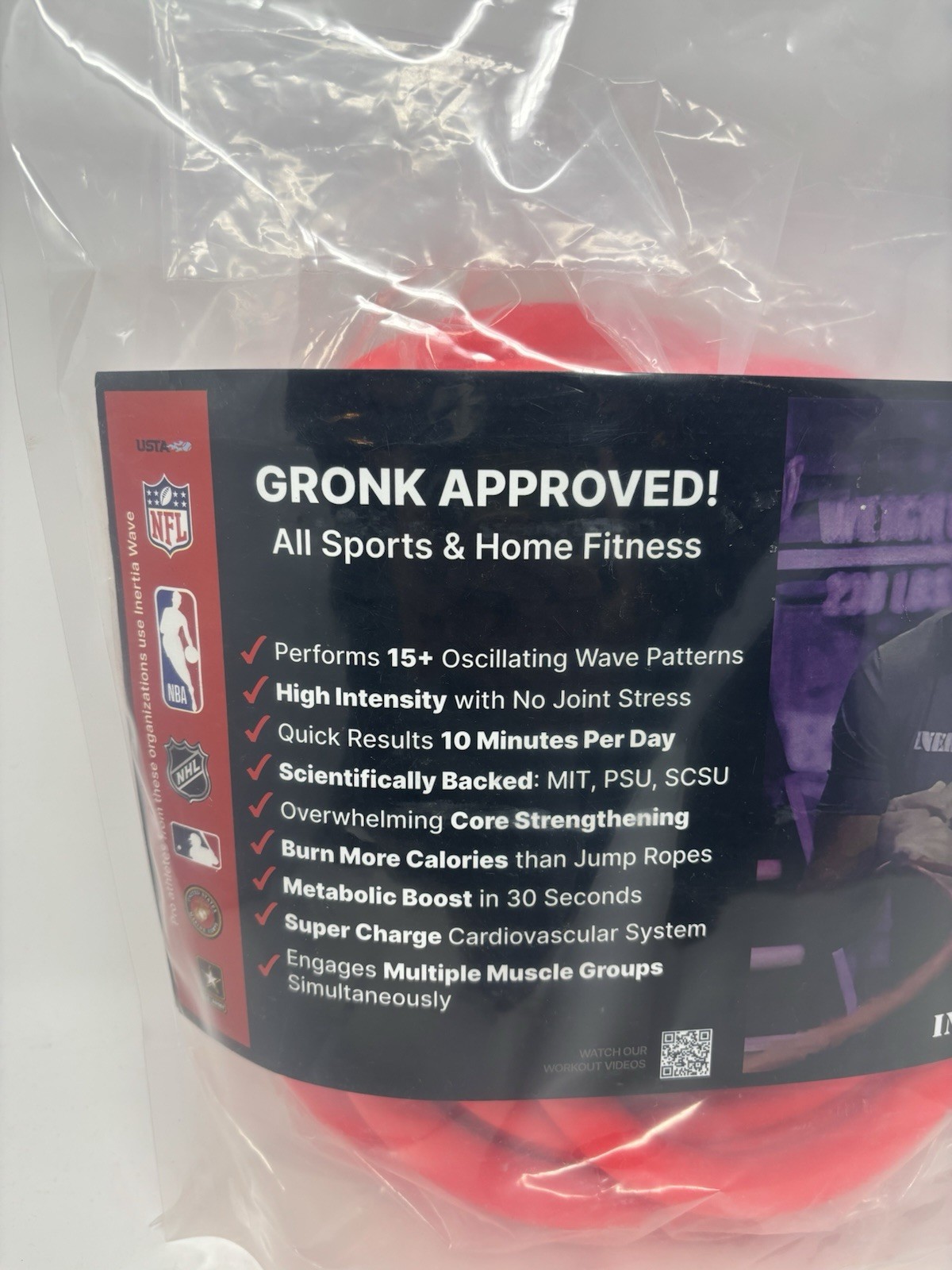 Inertia Wave Battleropes Gronk Fitness Edition Cardio Strength Training Red