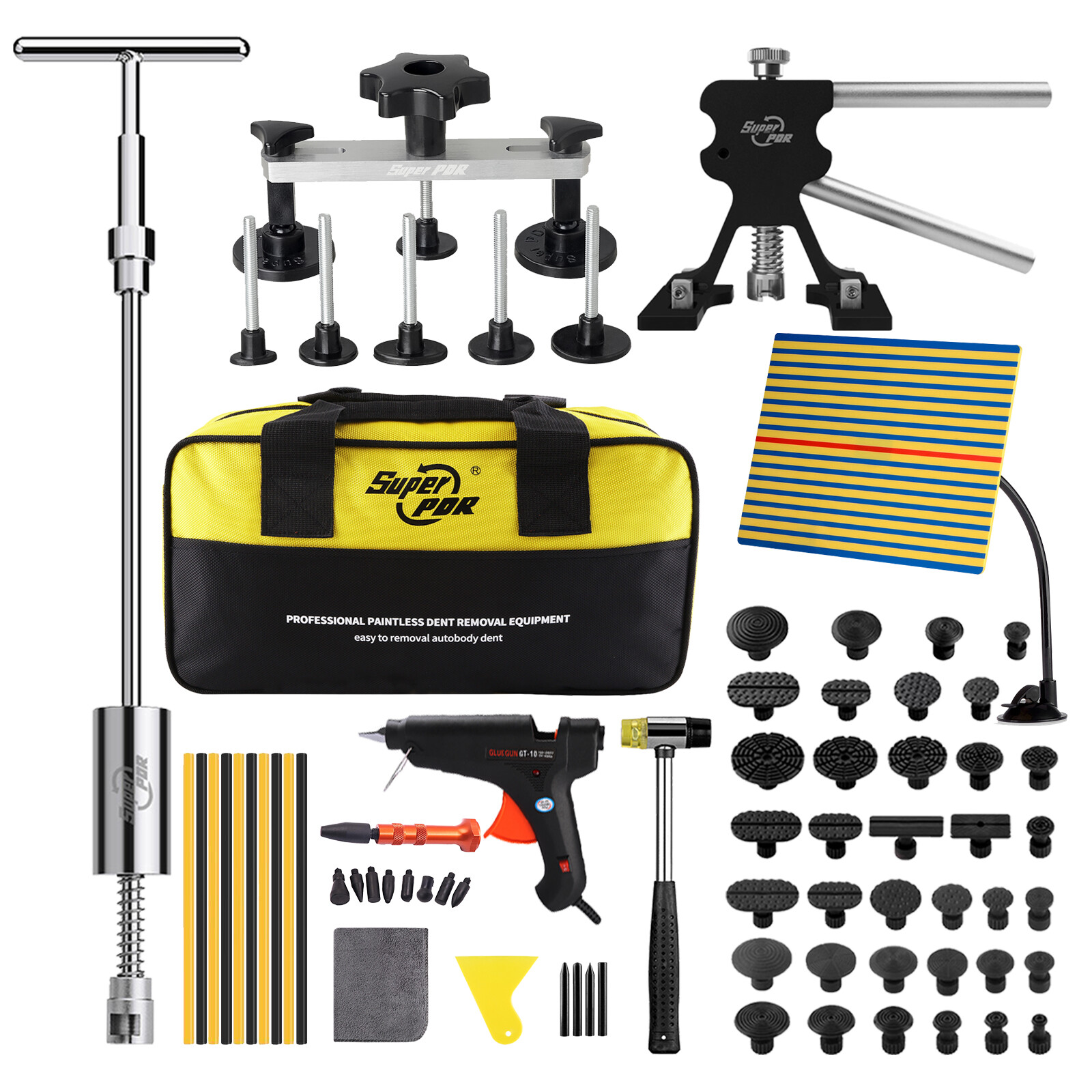 PDR 73PCS Car Body Dent Puller Bridge Lifter Paintless Hail Remover Repair Kit