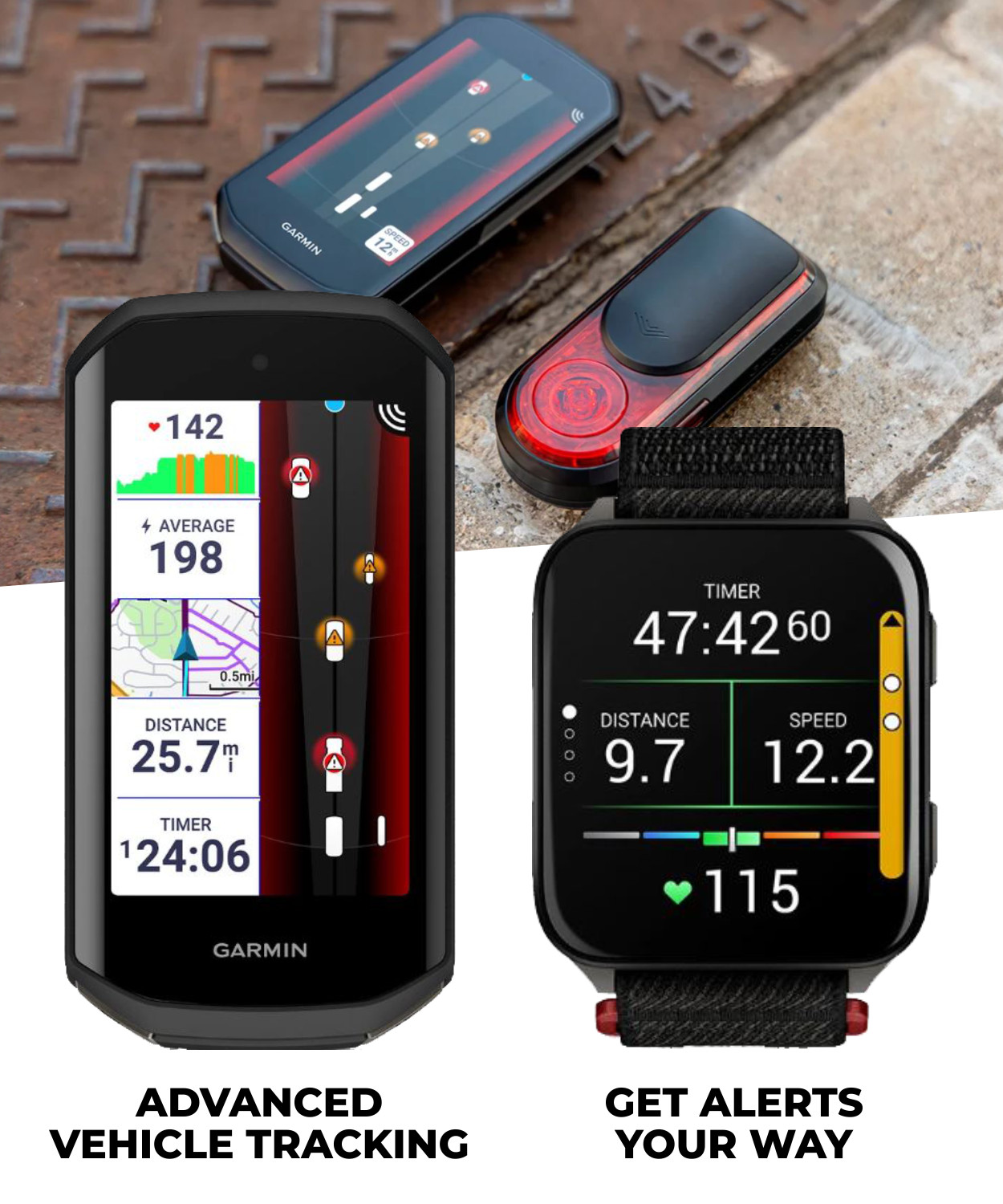 Garmin Varia RearVue 820 Advanced Rearview Radar & Tail Light for Cyclists