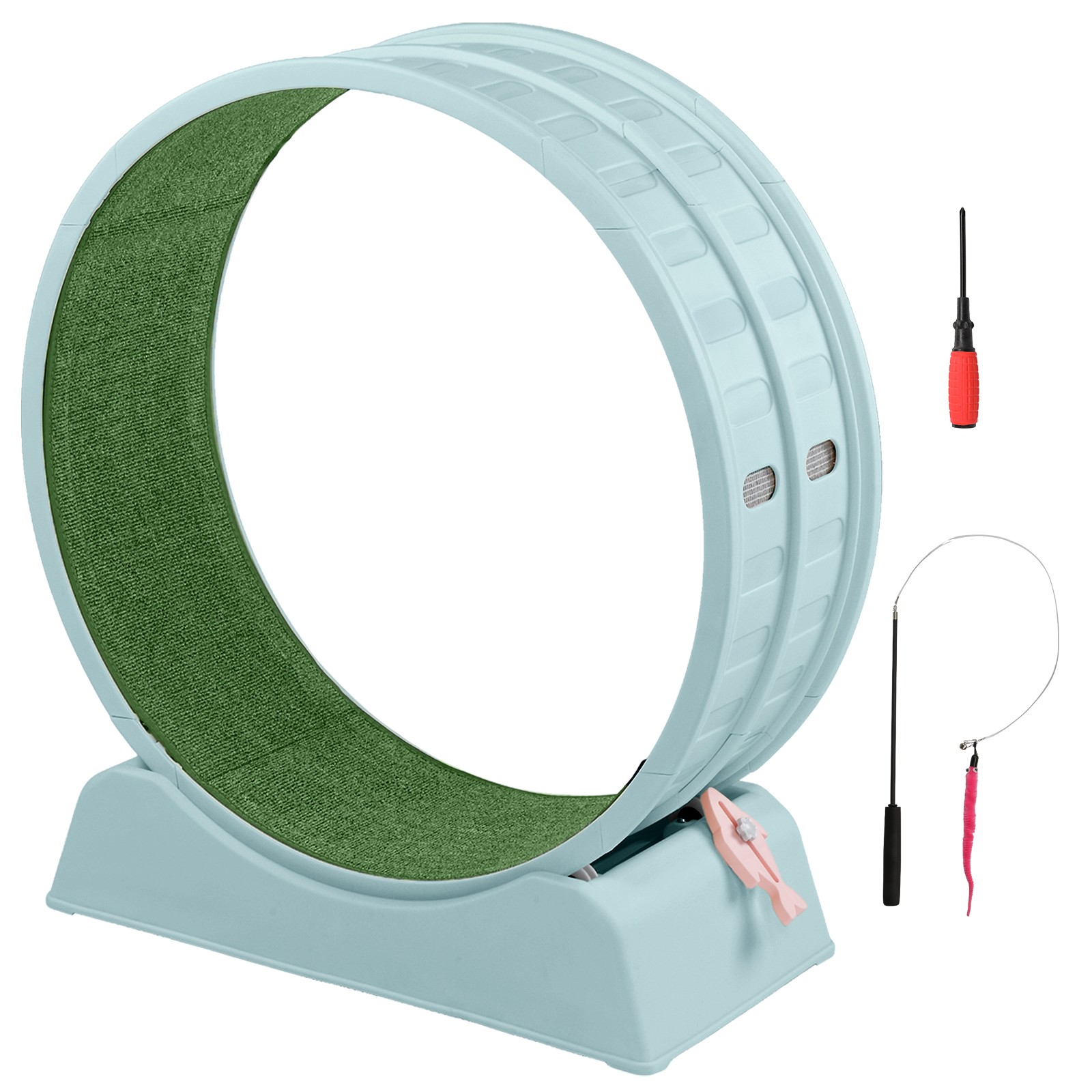 30in Cats Exercise Wheel with Lock Large Light Blue Treadmill Wheel for Indoor