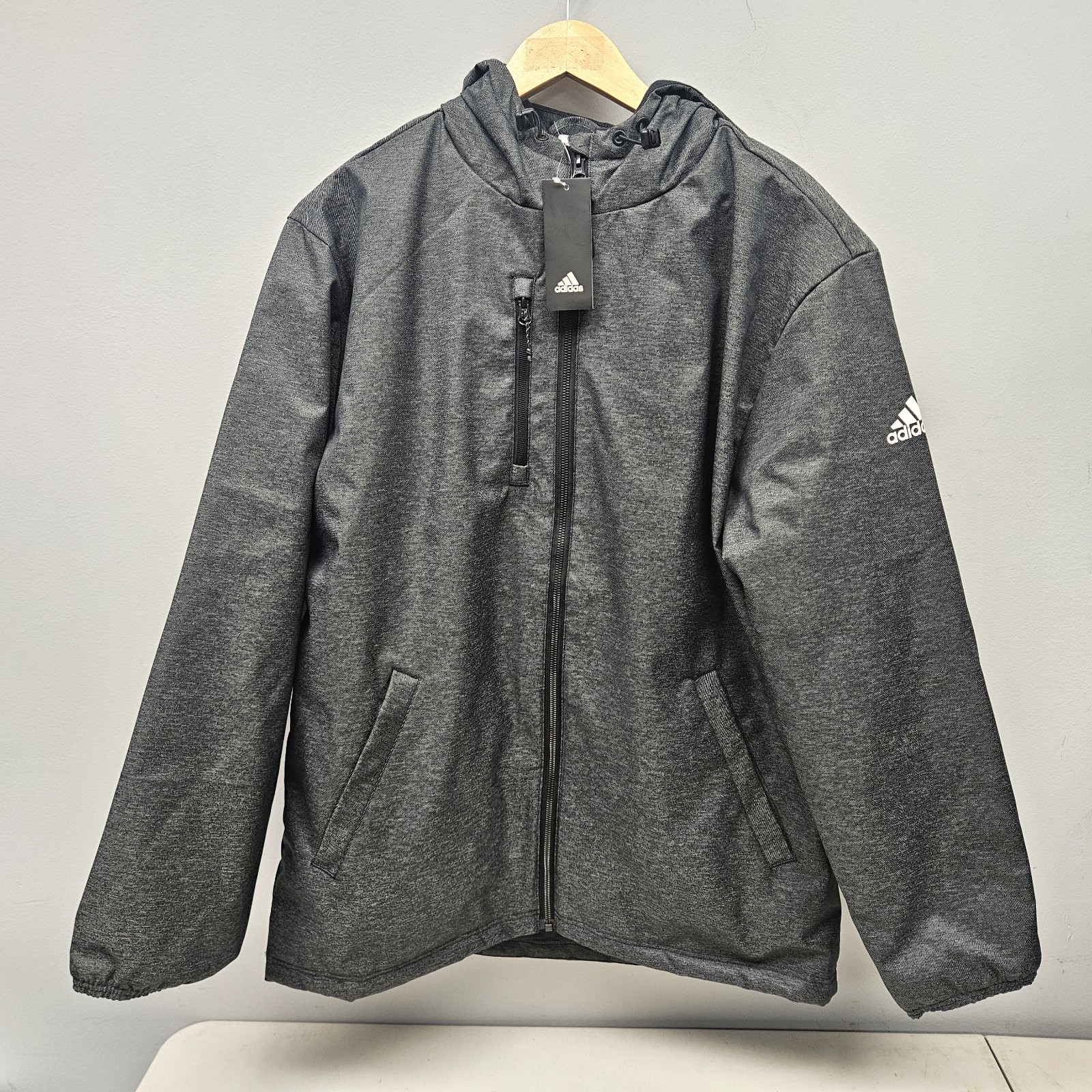 Men's Adidas Game Built Heavyweight Athletic Grey Jacket / BV3956 / Extra Large