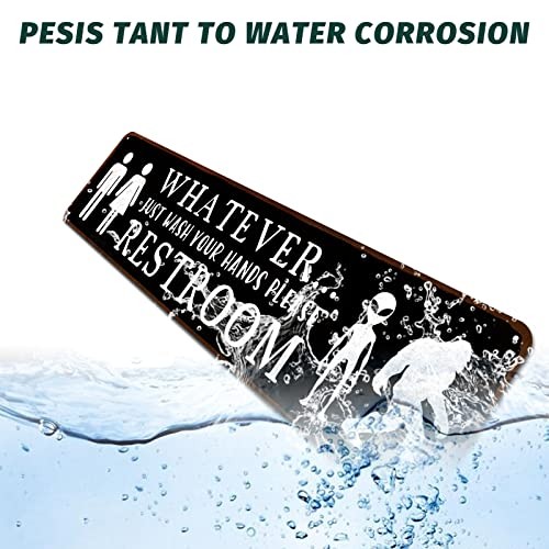 Funny Restroom Sign | 4"x16" Metal Tin | All Gender Just Wash Your Hands Please