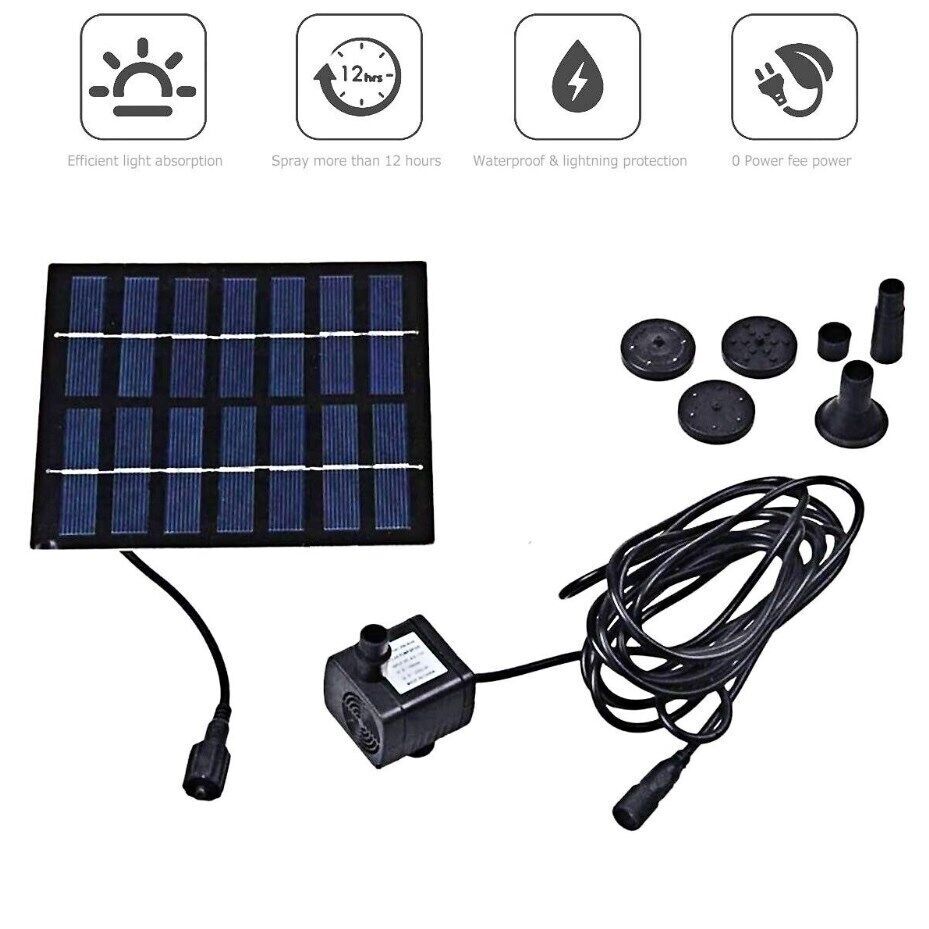 Solar Power Fountain Floating Water Pump for Bird Bath Pond