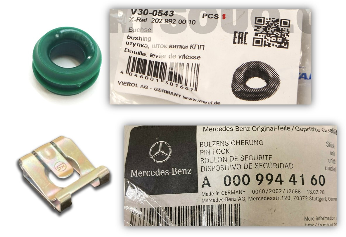 Genuine Mercedes Gear Shift Bushing AND Linkage Clip for Transmission Set